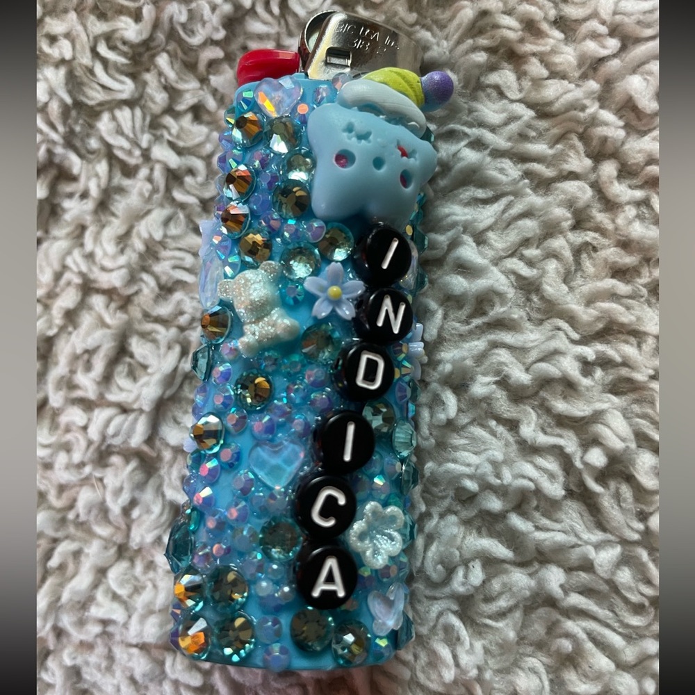 Indica Blue Bedazzled Lighter